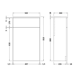 Erin 500mm Back to Wall Toilet Unit