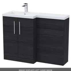 Erin 1100mm Black Charcoal Combination Bathroom 2 Door Sink & Toilet Unit