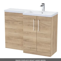 Erin 1100mm Bleached Oak Combination Bathroom 2 Door Sink & Toilet Unit