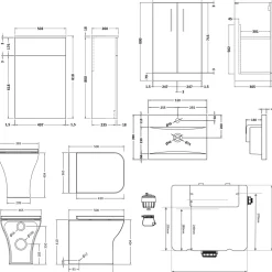 Erin 1000mm 2 Door Combination Basin & Toilet Unit
