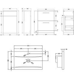 Erin 1100mm 2 Drawer Combination Basin & Toilet Unit