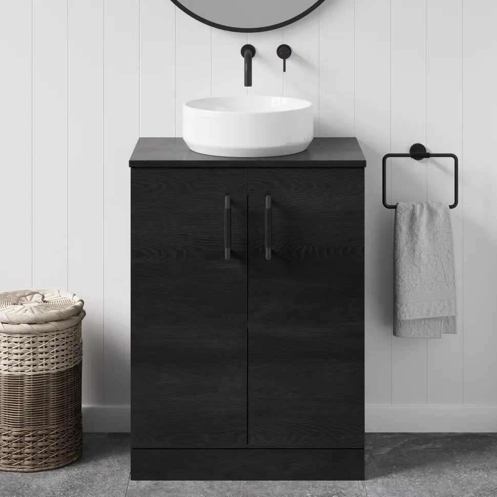 Erin 600mm Floorstanding 2 Door Vanity Unit & Countertop