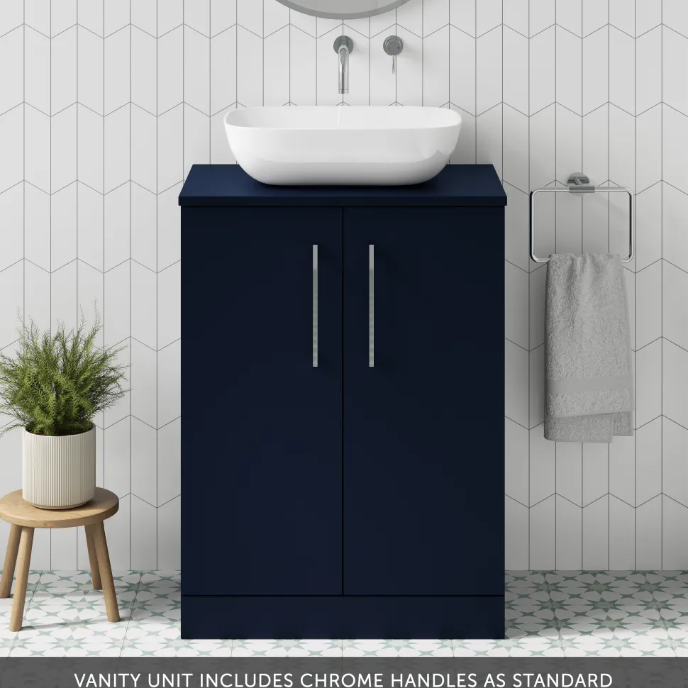 Erin 600mm Floorstanding 2 Door Vanity Unit & Countertop