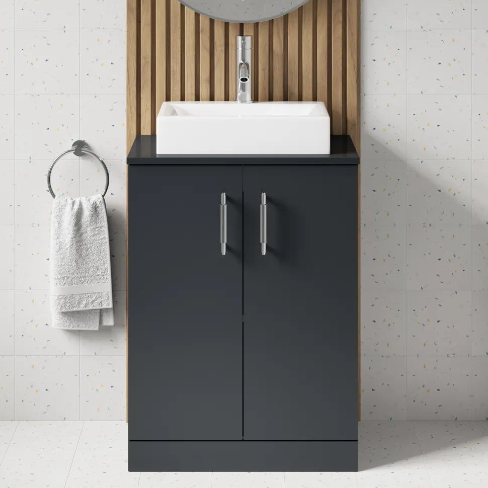 Erin 600mm Floorstanding 2 Door Vanity Unit & Countertop