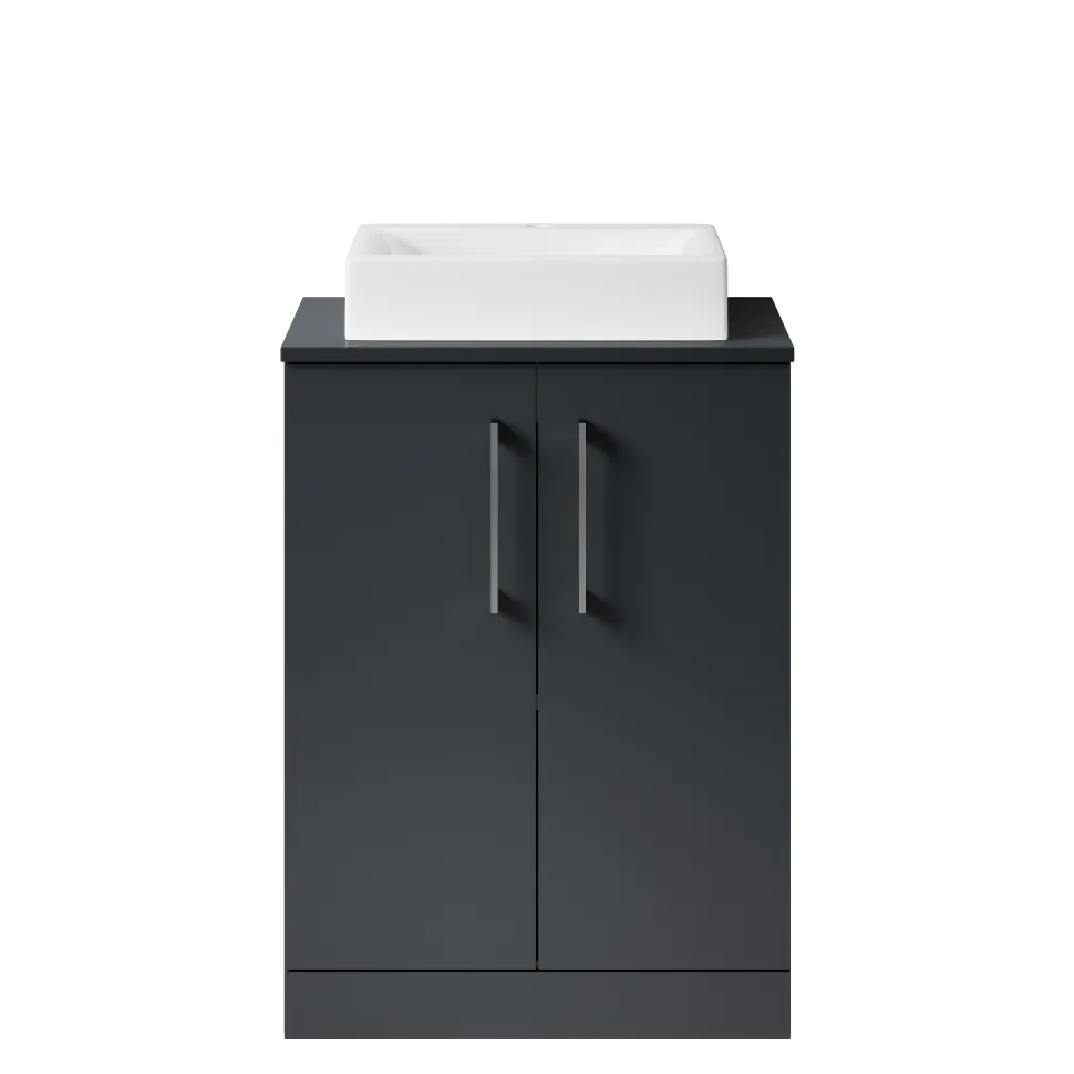 Erin 600mm Floorstanding 2 Door Vanity Unit & Countertop