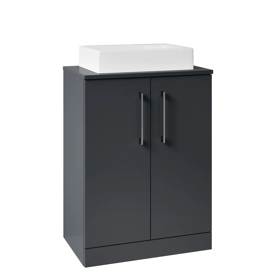 Erin 600mm Floorstanding 2 Door Vanity Unit & Countertop