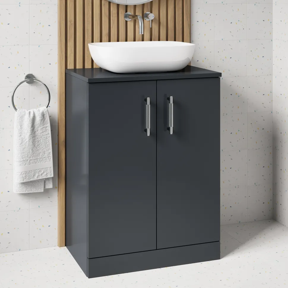 Erin 600mm Floorstanding 2 Door Vanity Unit & Countertop