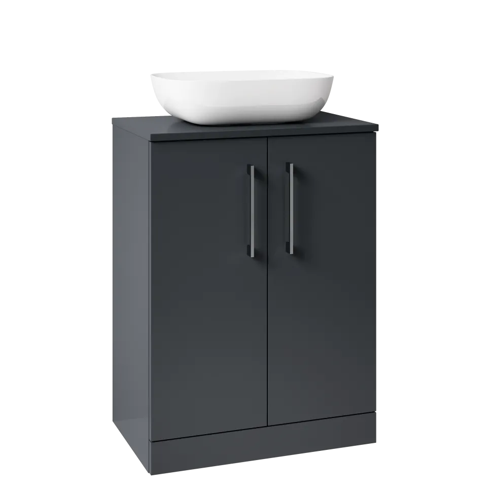 Erin 600mm Floorstanding 2 Door Vanity Unit & Countertop