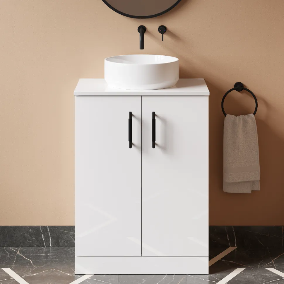 Erin 600mm Floorstanding 2 Door Vanity Unit & Countertop
