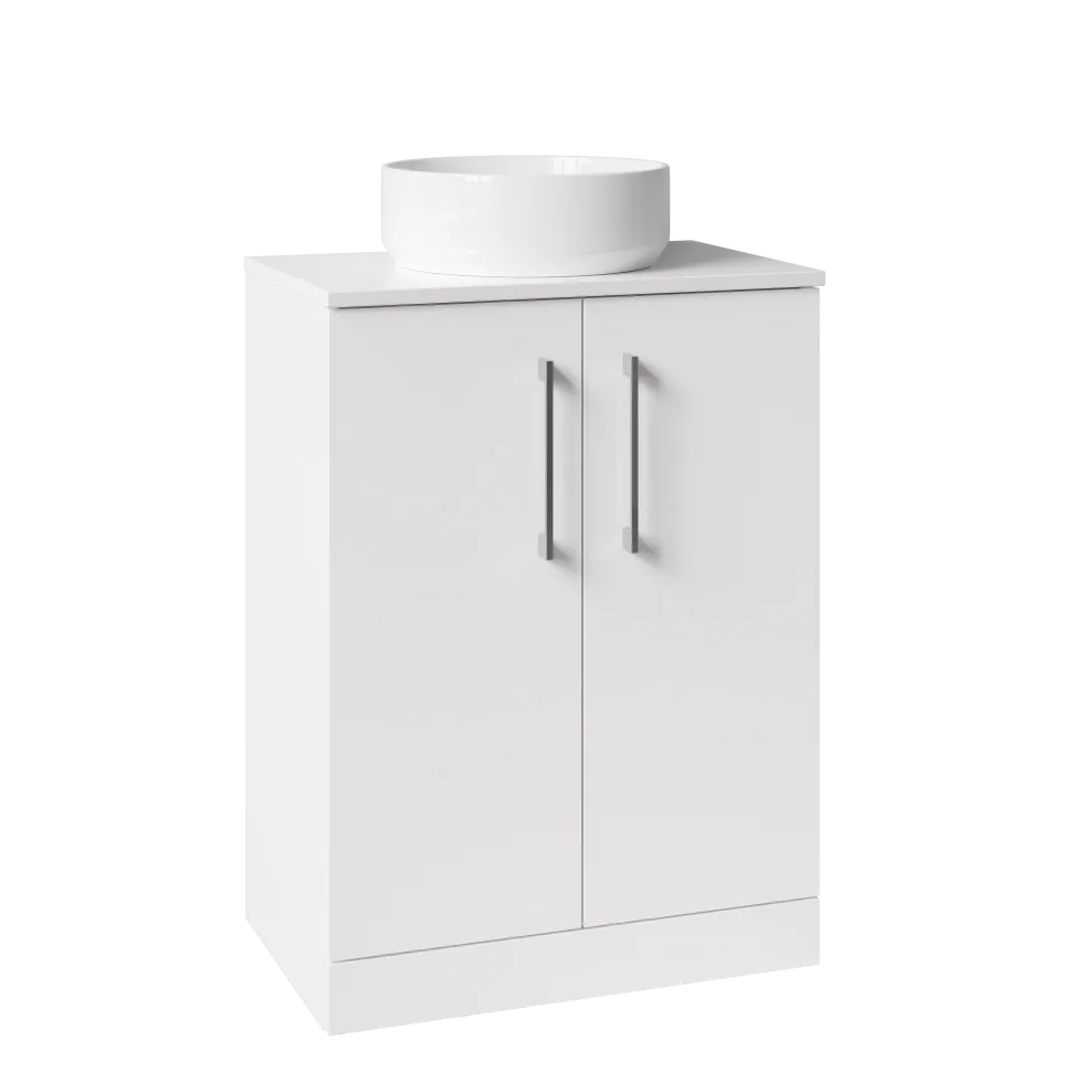 Erin 600mm Floorstanding 2 Door Vanity Unit & Countertop