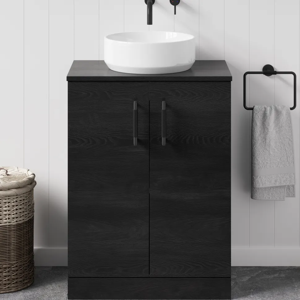 Erin 600mm Floorstanding 2 Door Vanity Unit & Countertop