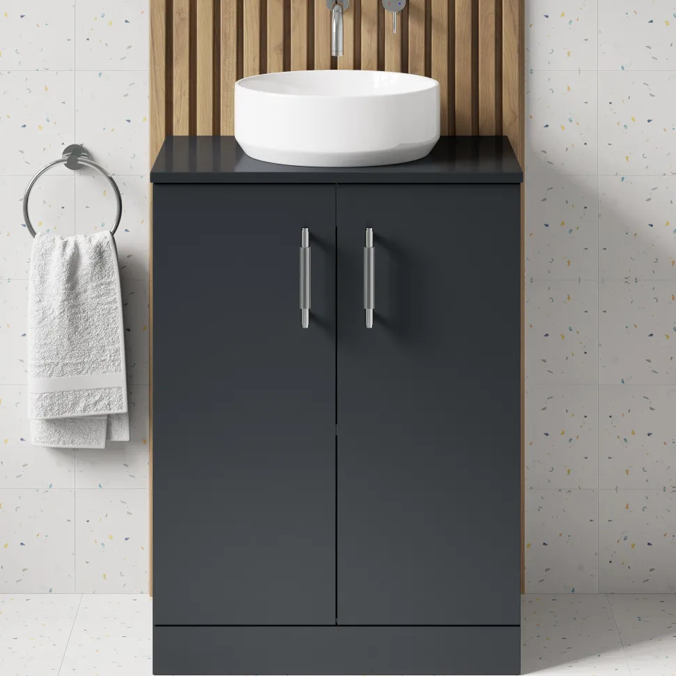 Erin 600mm Floorstanding 2 Door Vanity Unit & Countertop