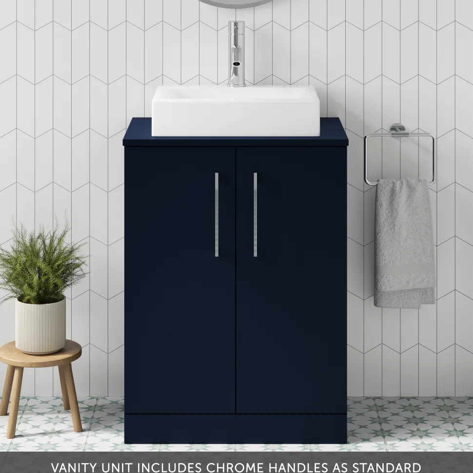 Erin 600mm Floorstanding 2 Door Vanity Unit & Countertop