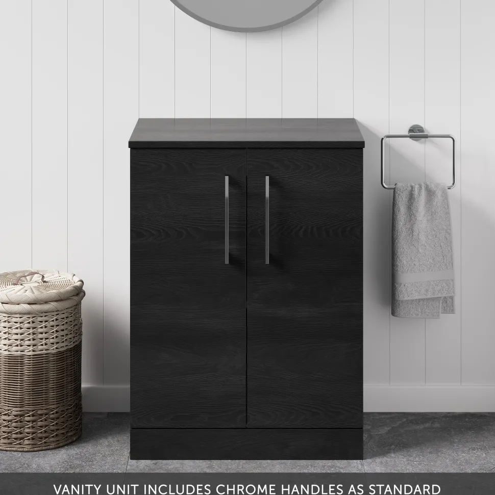 Erin 600mm Floorstanding 2 Door Vanity Unit & Countertop