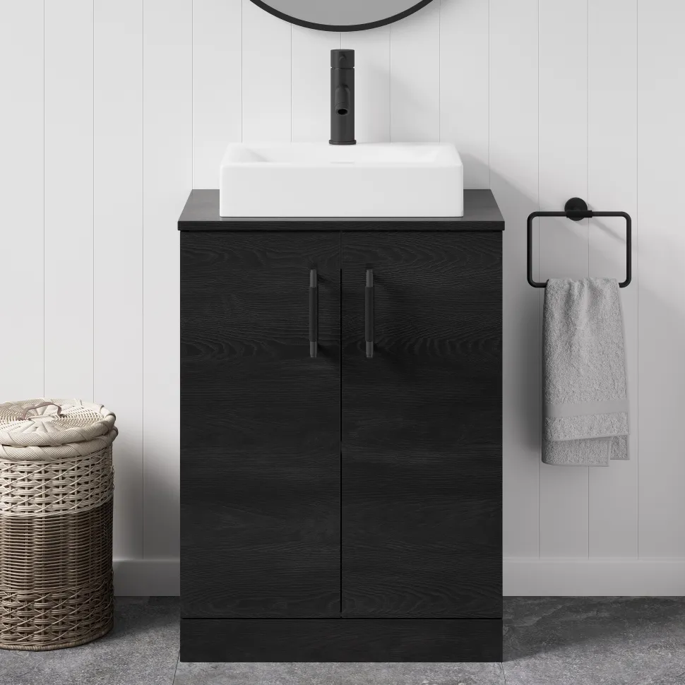 Erin 600mm Floorstanding 2 Door Vanity Unit & Countertop