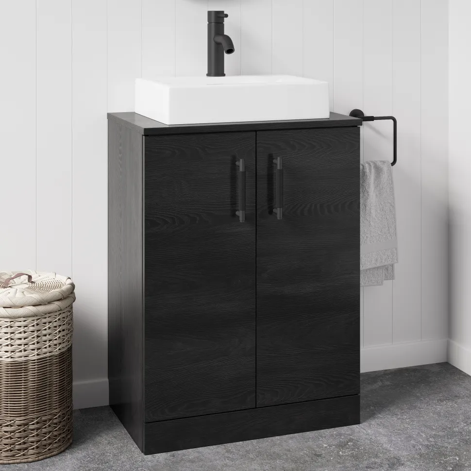 Erin 600mm Floorstanding 2 Door Vanity Unit & Countertop