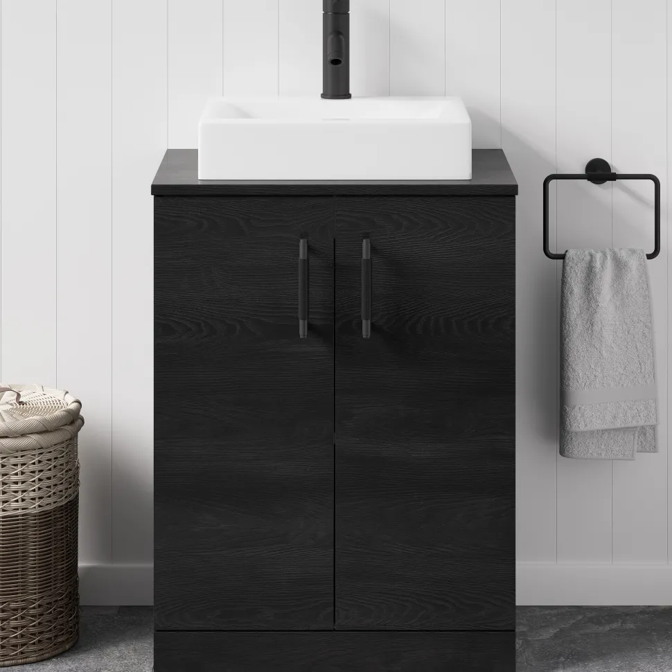 Erin 600mm Floorstanding 2 Door Vanity Unit & Countertop