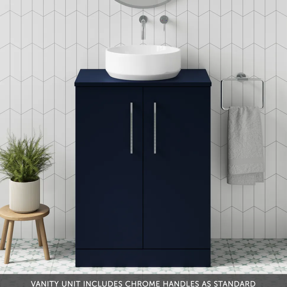 Erin 600mm Floorstanding 2 Door Vanity Unit & Countertop