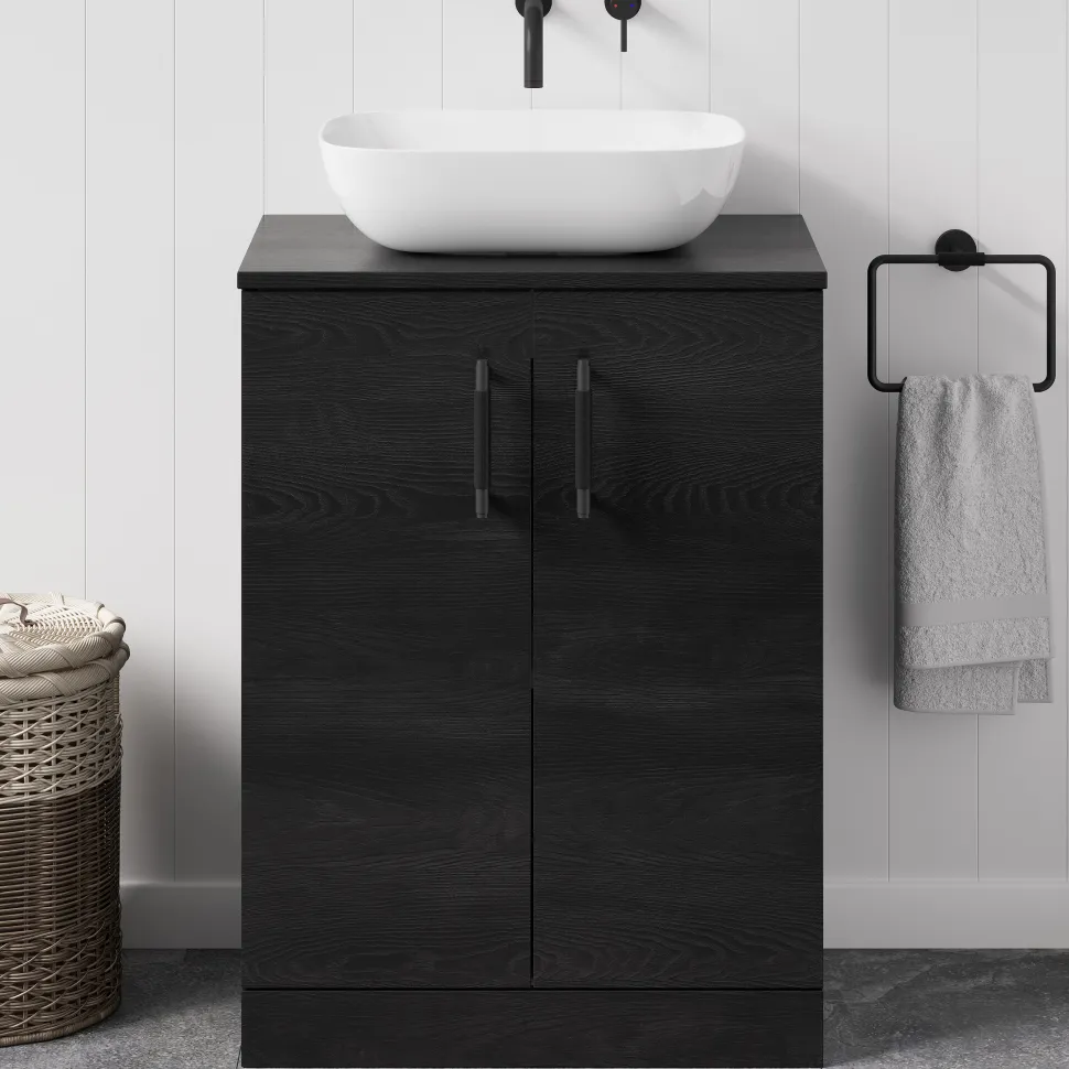 Erin 600mm Floorstanding 2 Door Vanity Unit & Countertop