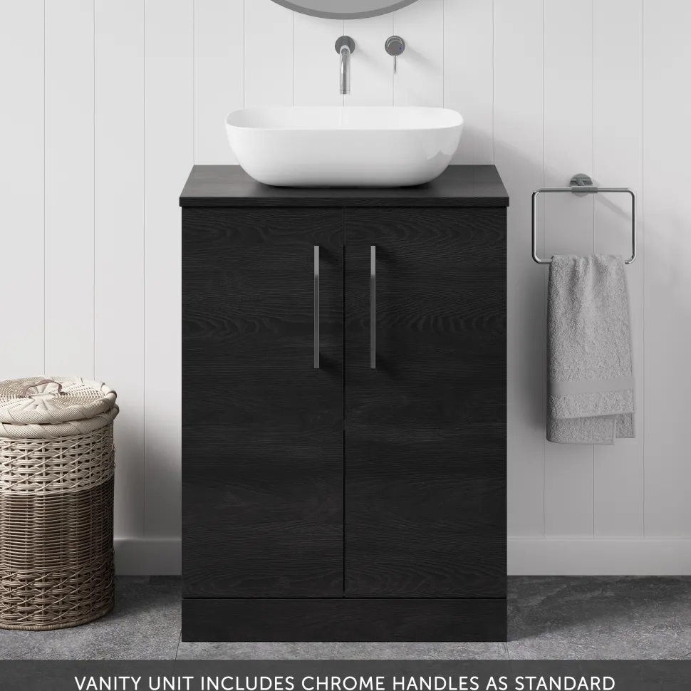 Erin 600mm Floorstanding 2 Door Vanity Unit & Countertop