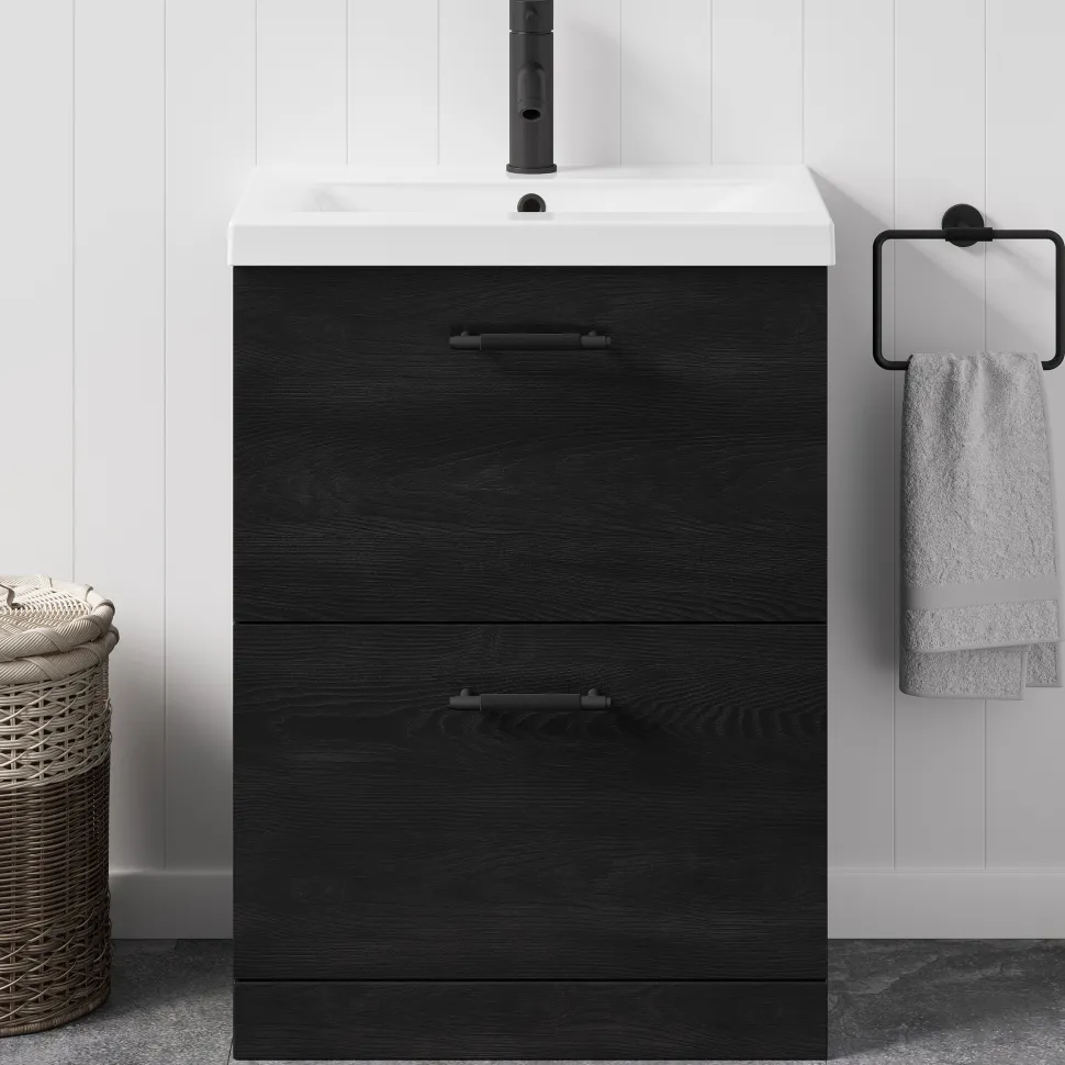 Erin 600mm Floorstanding 2 Drawer Vanity Unit & Basin