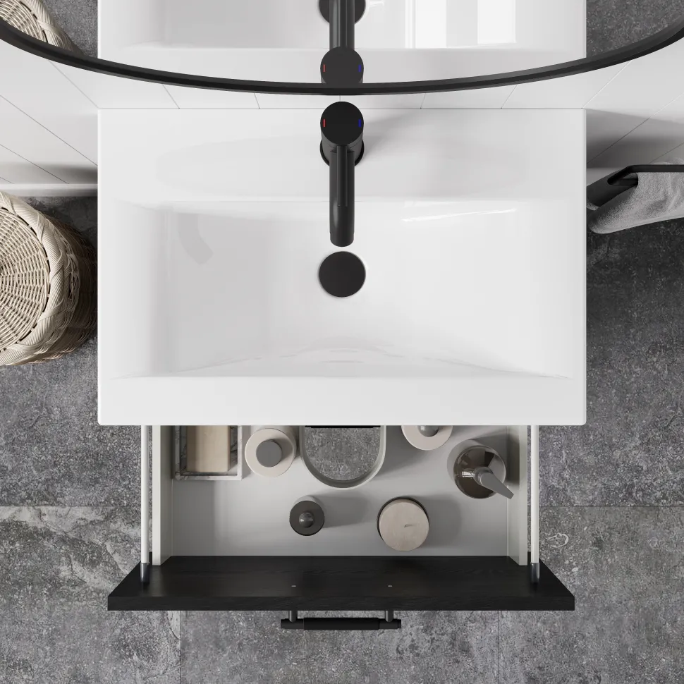 Erin 600mm Floorstanding 2 Drawer Vanity Unit & Basin