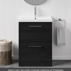 Erin 600mm Floorstanding 2 Drawer Vanity Unit & Basin