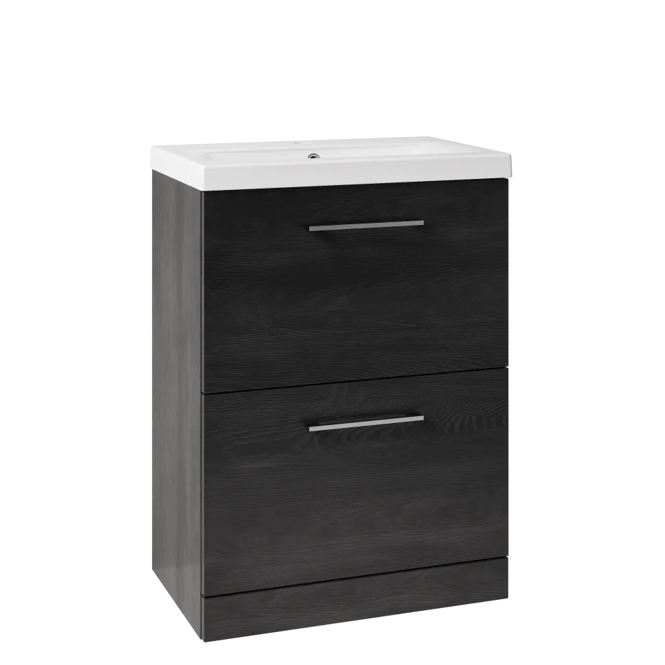 Erin 600mm Floorstanding 2 Drawer Vanity Unit & Basin