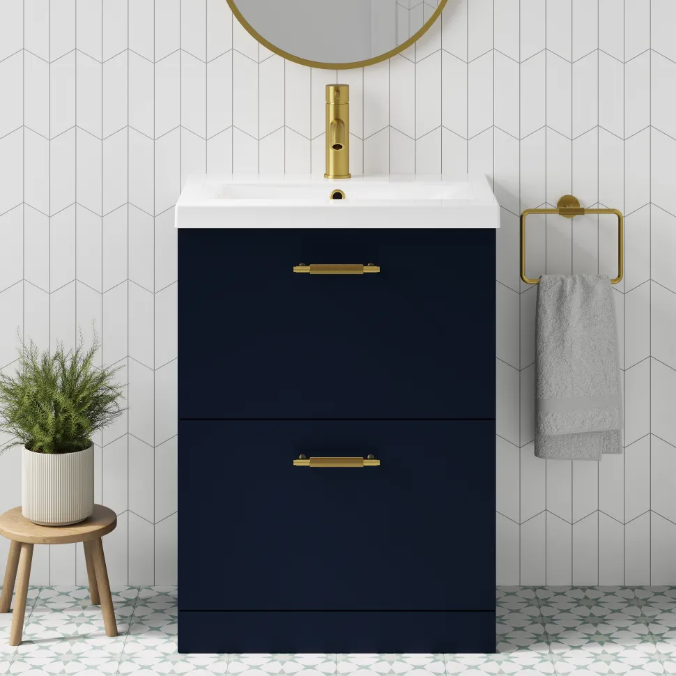 Erin 600mm Floorstanding 2 Drawer Vanity Unit & Basin