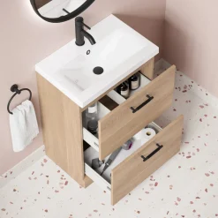 Erin 600mm Floorstanding 2 Drawer Vanity Unit & Basin