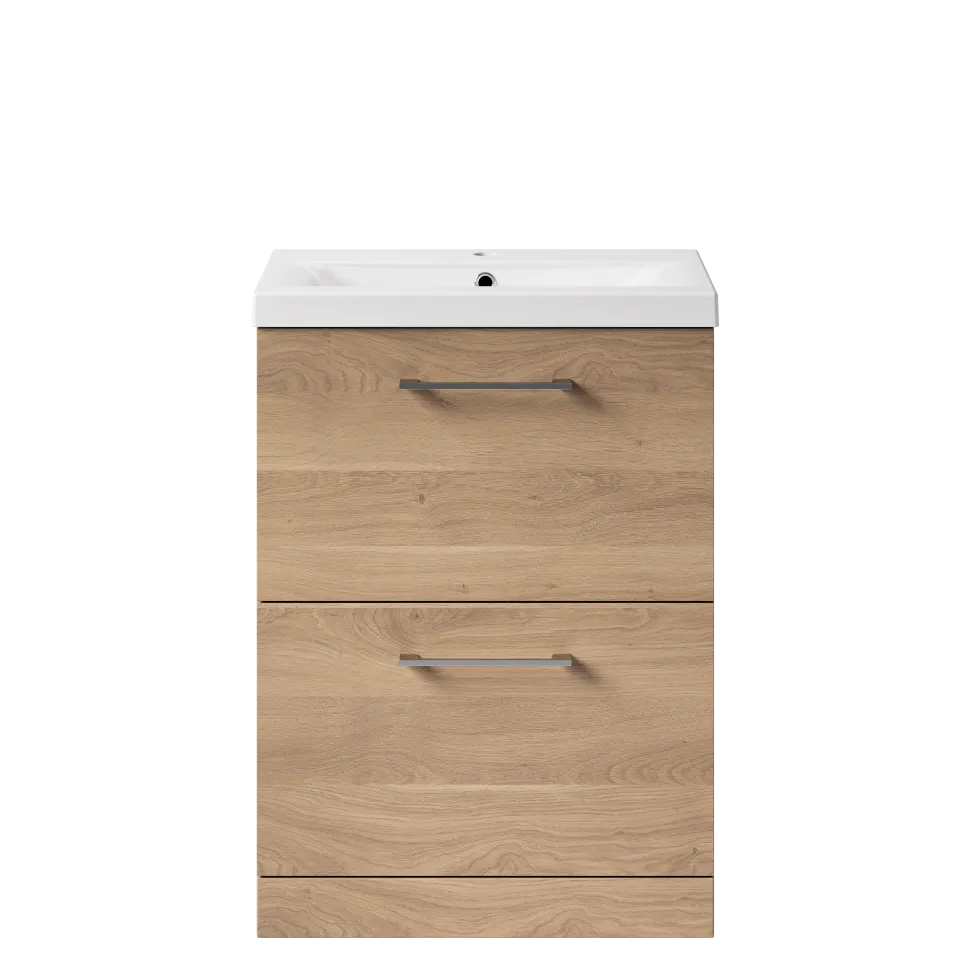Erin 600mm Floorstanding 2 Drawer Vanity Unit & Basin