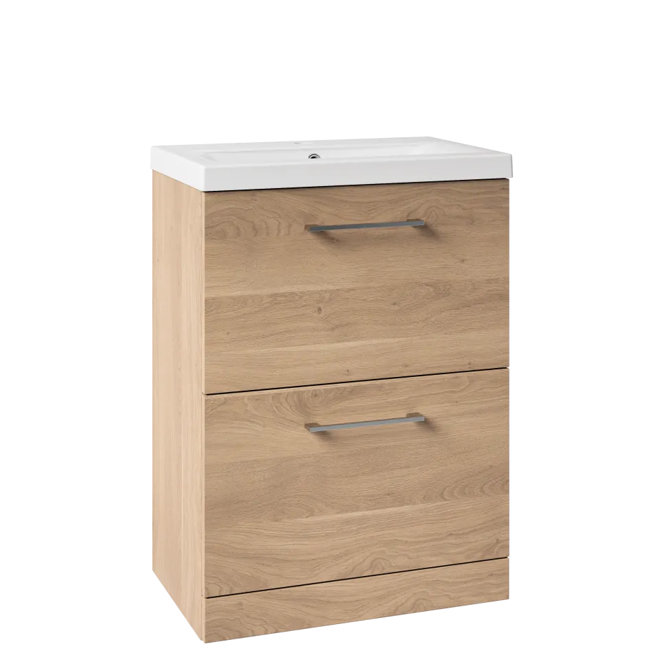 Erin 600mm Floorstanding 2 Drawer Vanity Unit & Basin