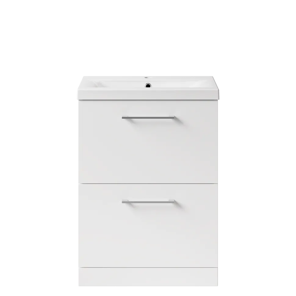 Erin 600mm Floorstanding 2 Drawer Vanity Unit & Basin