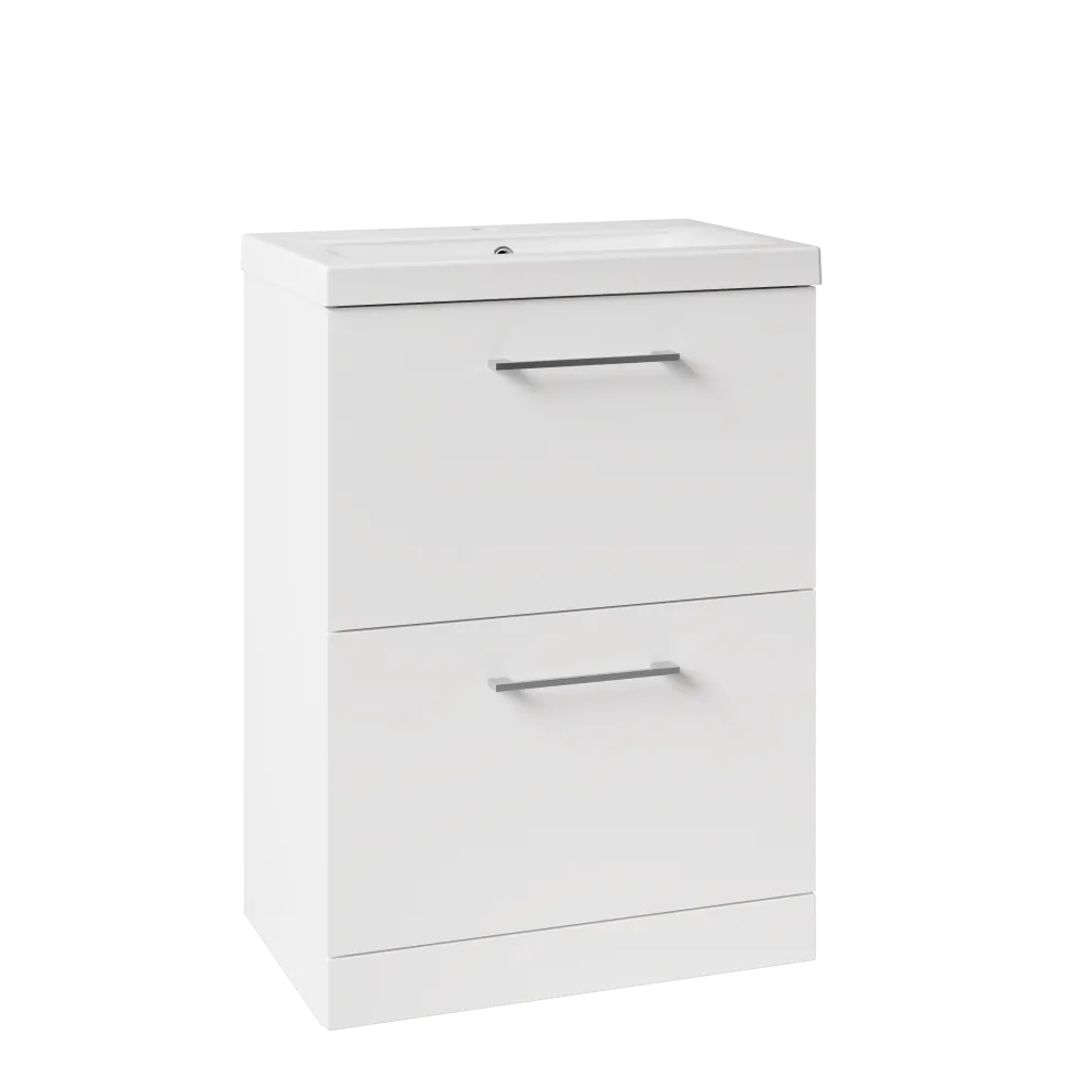 Erin 600mm Floorstanding 2 Drawer Vanity Unit & Basin