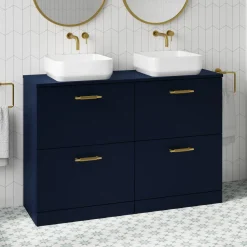 Erin 1200mm Floorstanding 4 Drawer Vanity Unit & Double Countertop