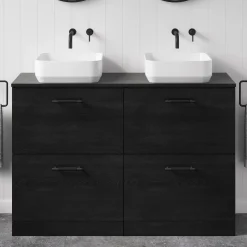 Erin 1200mm Floorstanding 4 Drawer Vanity Unit & Double Countertop