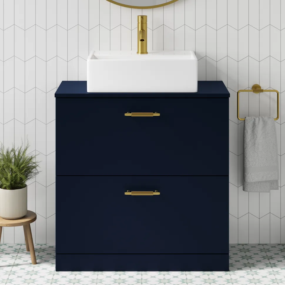 Erin 800mm Floorstanding 2 Drawer Vanity Unit & Countertop