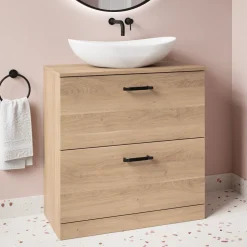 Erin 800mm Floorstanding 2 Drawer Vanity Unit & Countertop