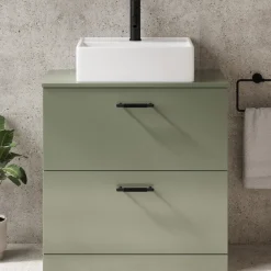 Erin 800mm Floorstanding 2 Drawer Vanity Unit & Countertop