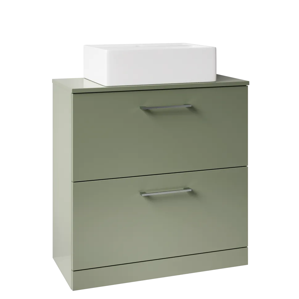 Erin 800mm Floorstanding 2 Drawer Vanity Unit & Countertop