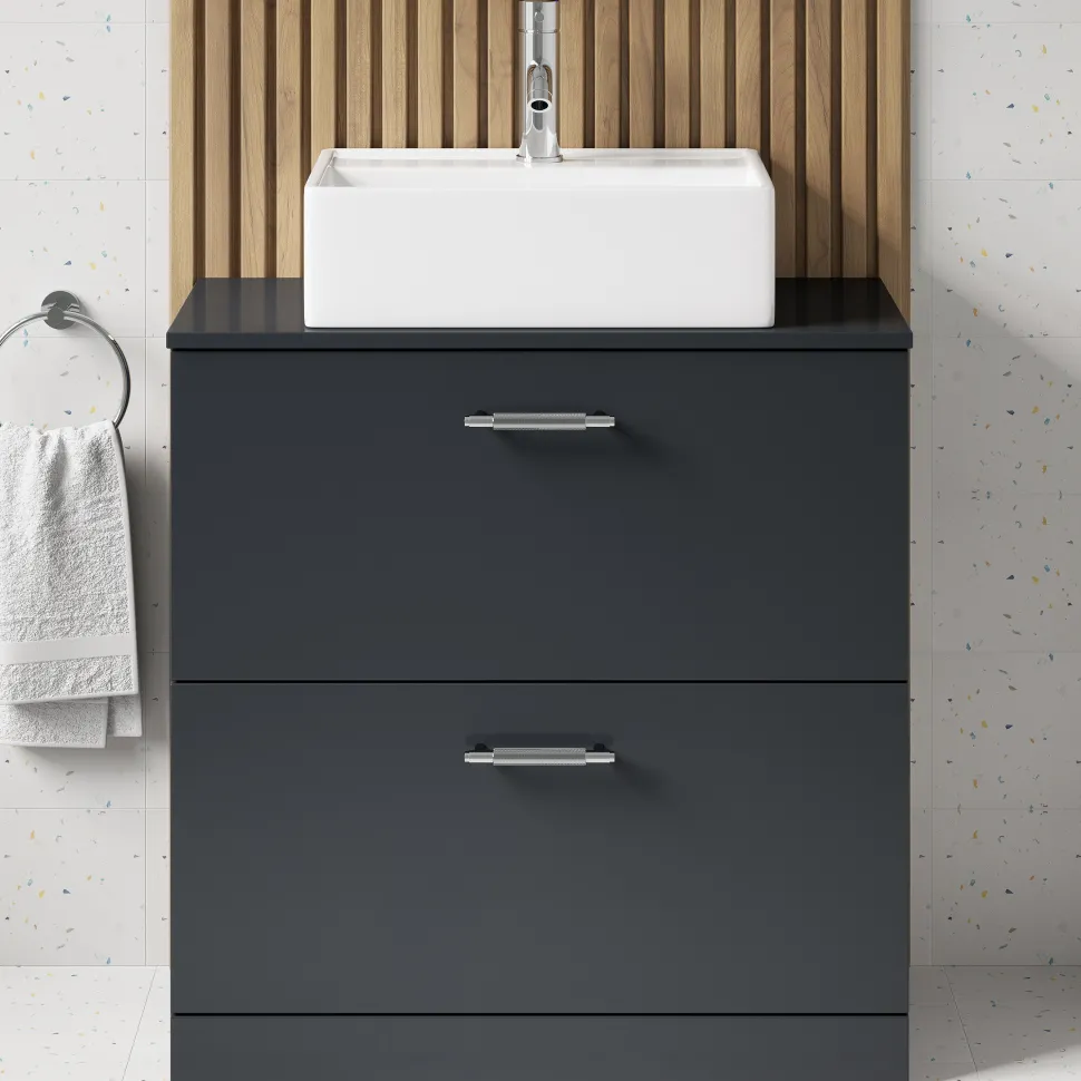 Erin 800mm Floorstanding 2 Drawer Vanity Unit & Countertop