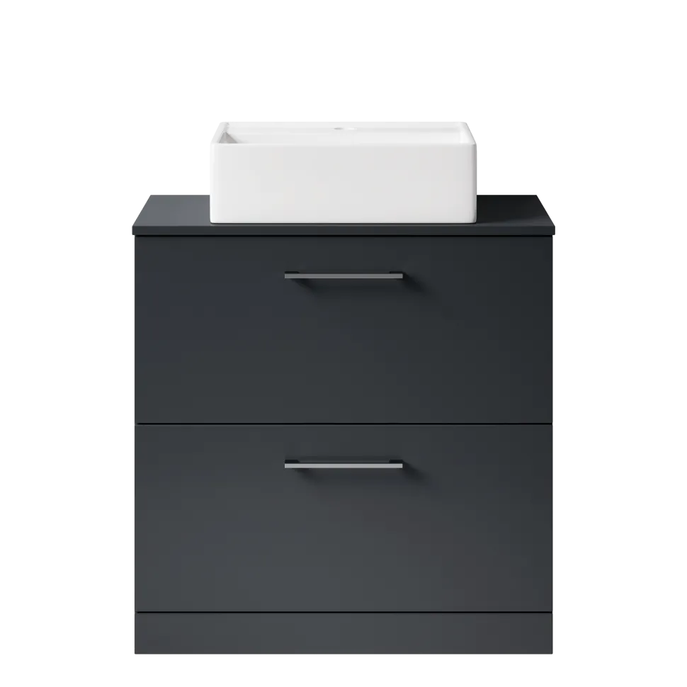 Erin 800mm Floorstanding 2 Drawer Vanity Unit & Countertop
