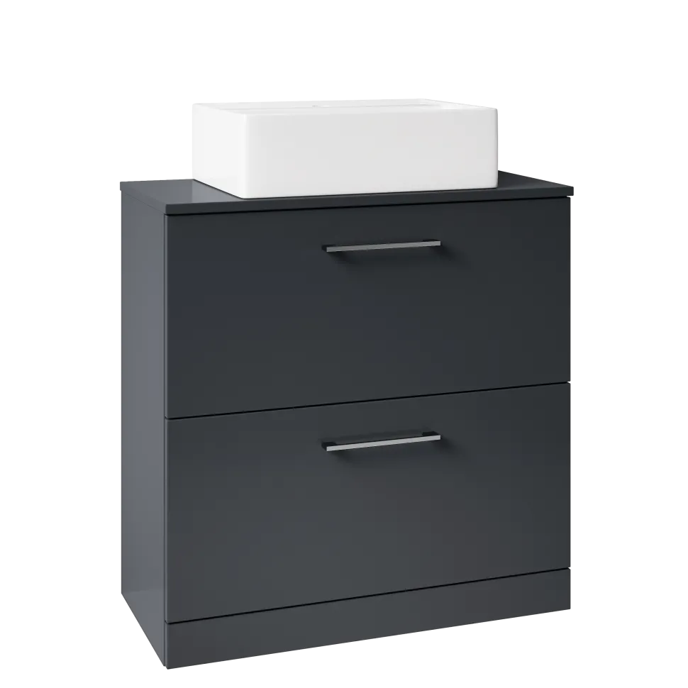 Erin 800mm Floorstanding 2 Drawer Vanity Unit & Countertop