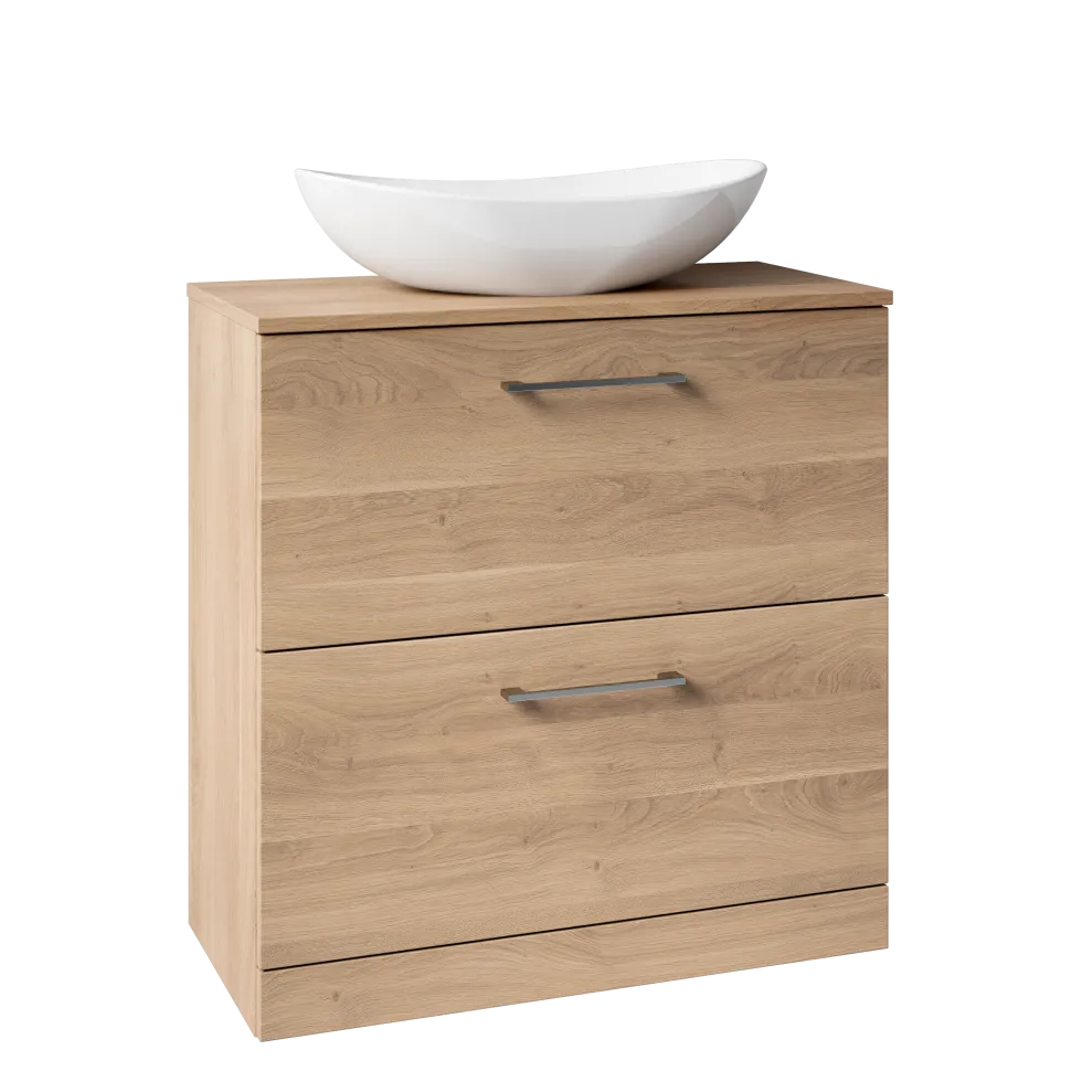 Erin 800mm Floorstanding 2 Drawer Vanity Unit & Countertop