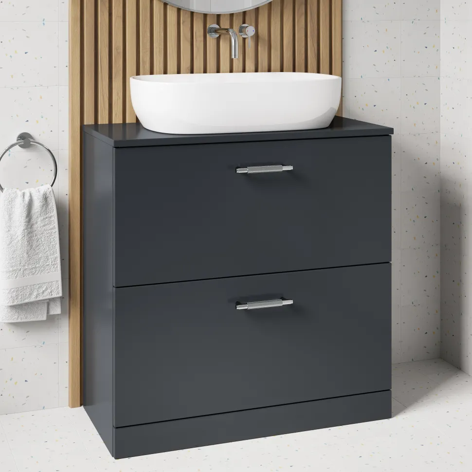 Erin 800mm Floorstanding 2 Drawer Vanity Unit & Countertop