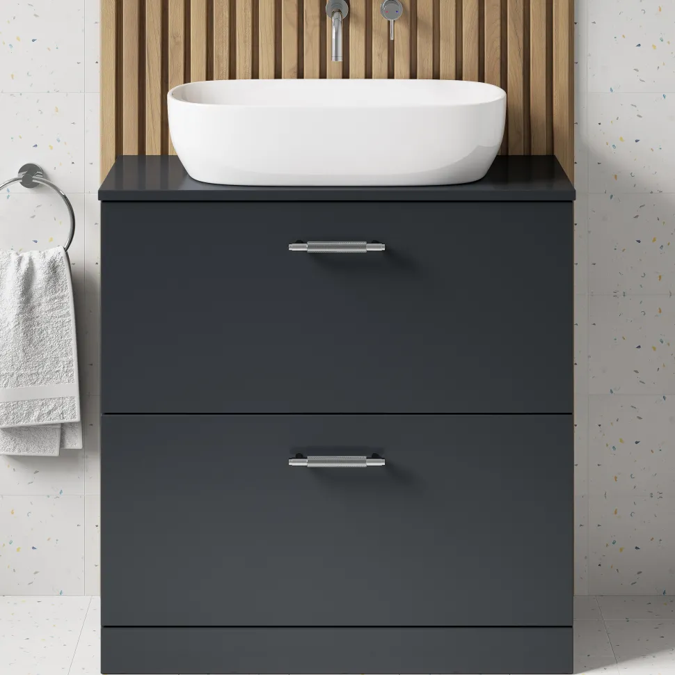 Erin 800mm Floorstanding 2 Drawer Vanity Unit & Countertop