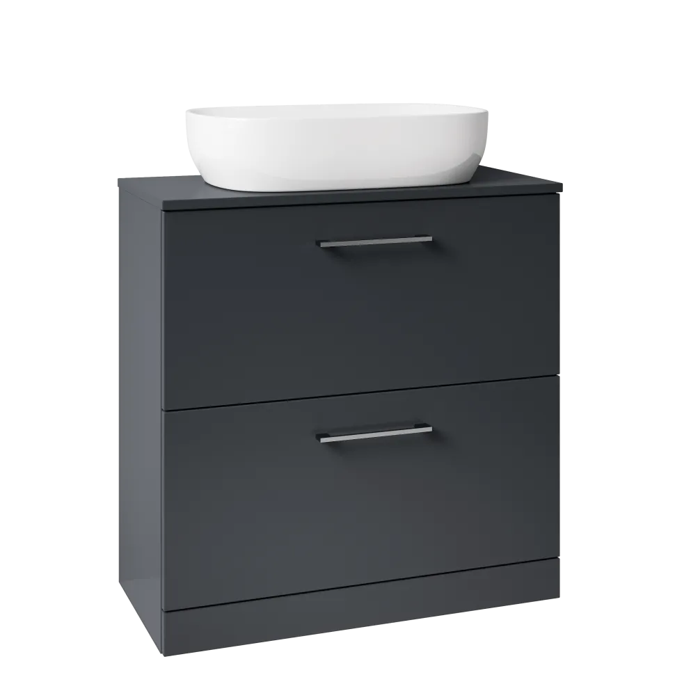 Erin 800mm Floorstanding 2 Drawer Vanity Unit & Countertop