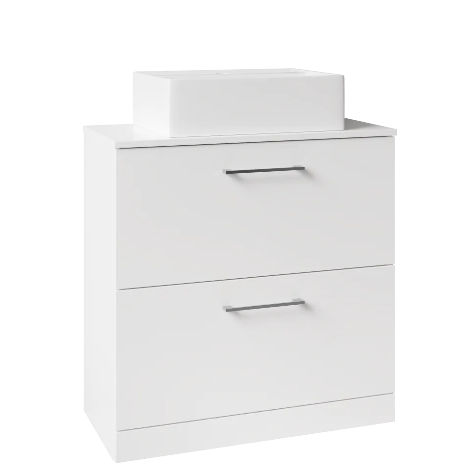 Erin 800mm Floorstanding 2 Drawer Vanity Unit & Countertop