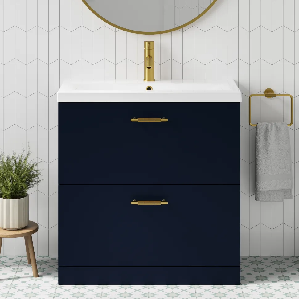 Erin 800mm Floorstanding 2 Drawer Vanity Unit & Basin