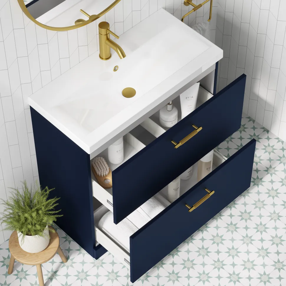 Erin 800mm Floorstanding 2 Drawer Vanity Unit & Basin